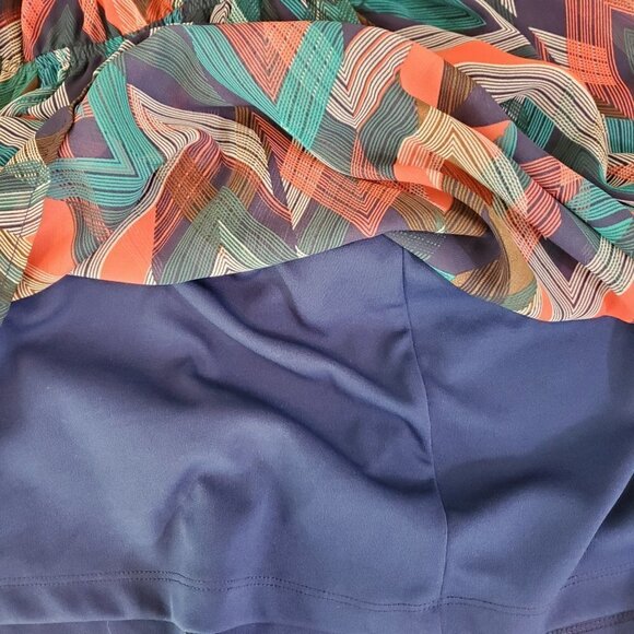 As U Wish Chevron Print Peek-a-boo Back A-Line Slip Lined Dress – Size Medium - Picture 10 of 16